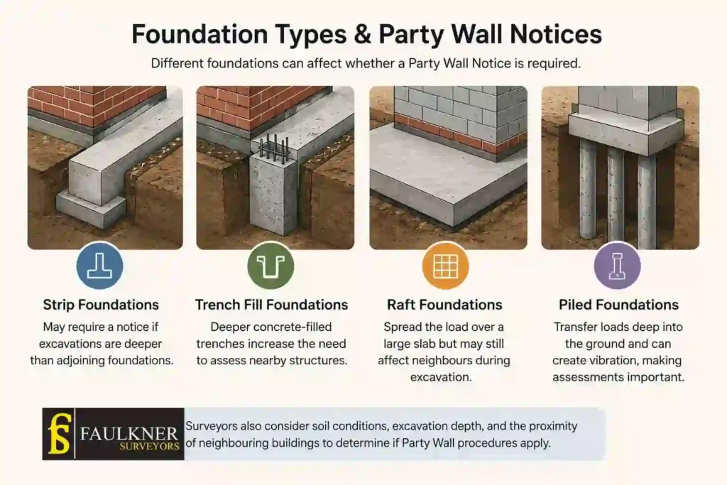 How Do Construction Methods Affect Party Wall Requirements? A Homeowner’s Guide 1 How Do Different Foundation Types Influence Party Wall Notices Camberley?