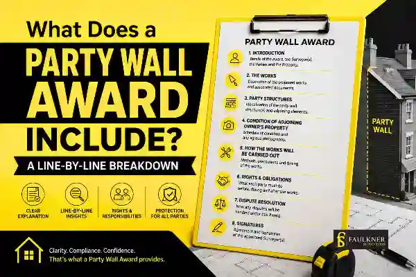 Party Wall Awards Explained Line-by-Line: What Property Owners and Neighbours Need to Know 1 What Does a Party Wall Award Include? A Line-by-Line Breakdown Camberley